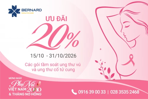 QUÀ TẶNG CHO PHÁI ĐẸP: Ưu Đãi 20% Các Gói Tầm Soát Ung Thư Vú Và Ung Thư Cổ Tử Cung